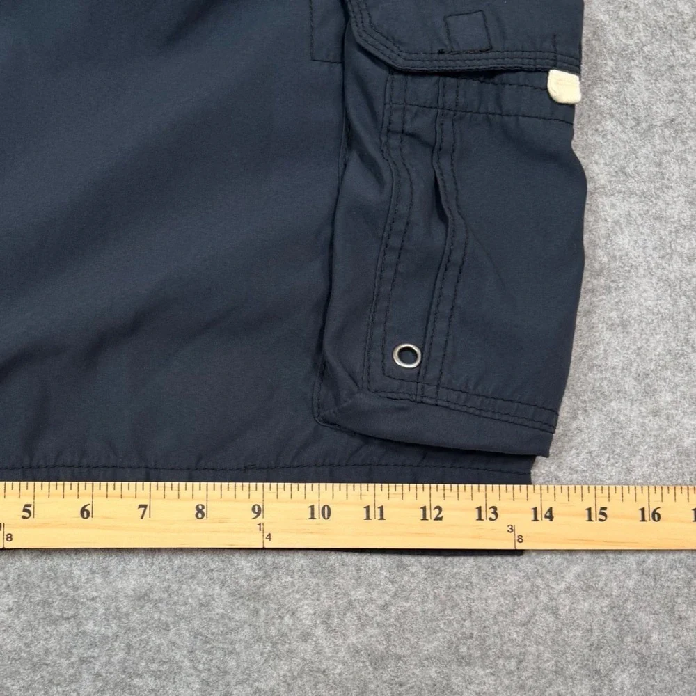 VTG Y2K Hollister Men XL Cargo Board Shorts Navy Blue Swim Trunks 1922